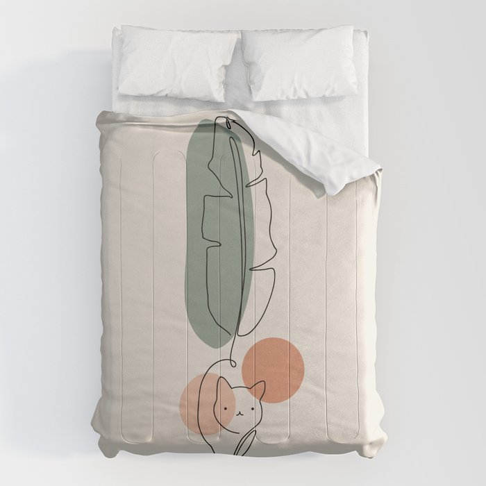 Cat and Plant 35 Comforter Gallery Image 6