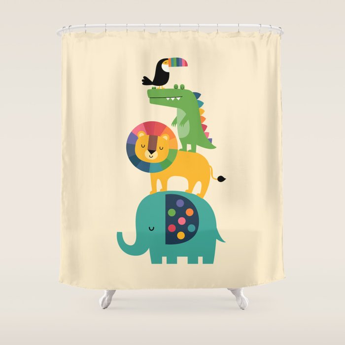 Rainbow Safari Shower Curtain Gallery Image 1