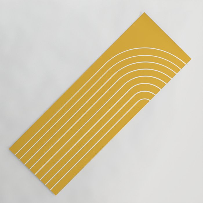 Minimal Arch IX Golden Yellow Modern Geometric Lines Yoga Mat Gallery Image 1