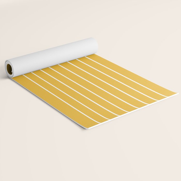 Minimal Arch IX Golden Yellow Modern Geometric Lines Yoga Mat Gallery Image 2