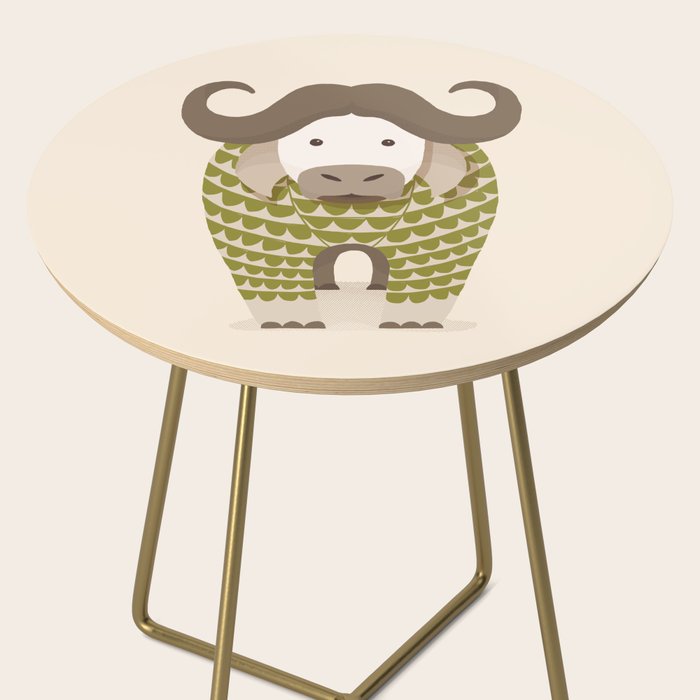 Whimsical Cape Buffalo Side Table Gallery Image 2