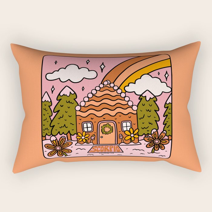 Scorpio Gingerbread House Rectangular Pillow Gallery Image 2