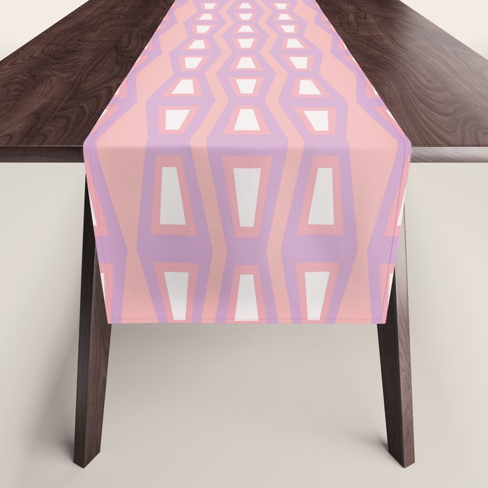 Pink Asymetrical Geometric Table Runner Gallery Image 1