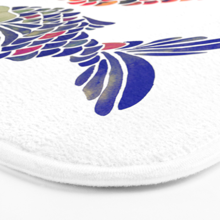 Indonesian Fish Duo - Navy & Coral Palette Bath Mat Gallery Image 3