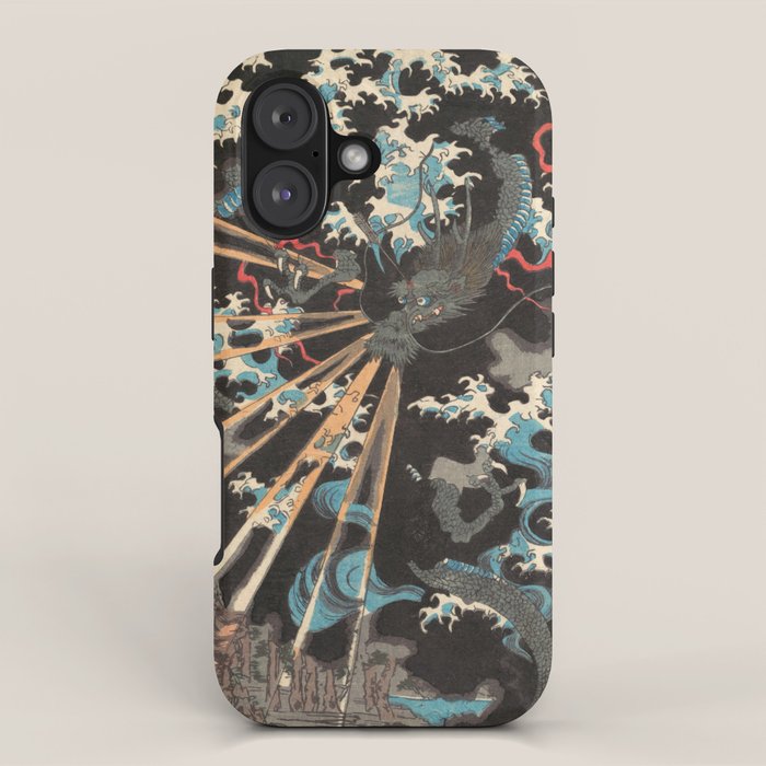 Japanese Dragon Woodblock Art Utagawa Yoshikazu iPhone Case Gallery Image 1