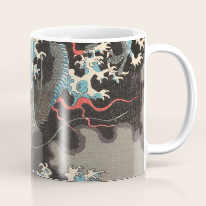 Japanese Dragon Woodblock Art Utagawa Yoshikazu Coffee Mug Gallery Image 1