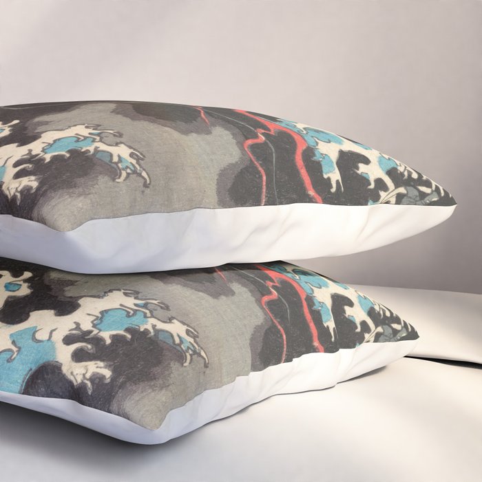 Japanese Dragon Woodblock Art Utagawa Yoshikazu Pillow Sham Gallery Image 3