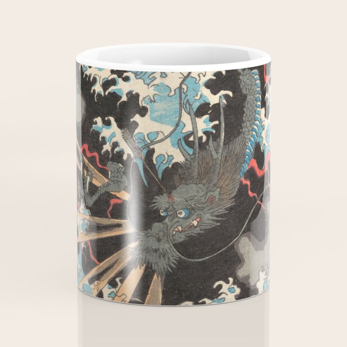 Japanese Dragon Woodblock Art Utagawa Yoshikazu Coffee Mug Gallery Image 4