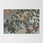 Japanese Dragon Woodblock Art Utagawa Yoshikazu Rug Gallery Image 2