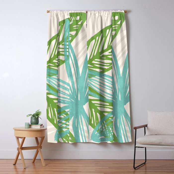 Abstract Coastal Flora Window Curtain Gallery Image 5