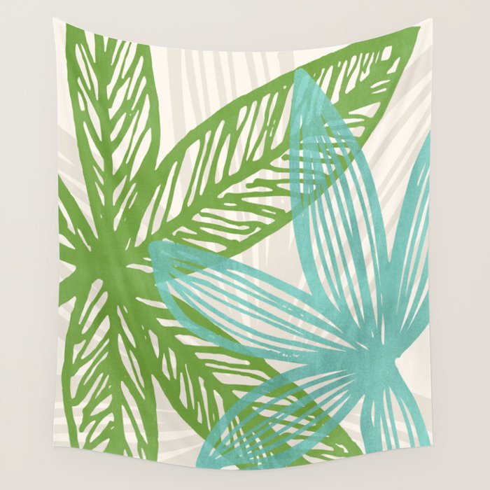 Abstract Coastal Flora Wall Tapestry Gallery Image 1
