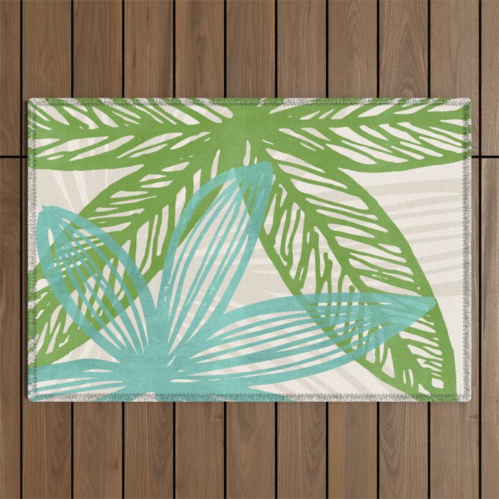 Abstract Coastal Flora Outdoor Rug Gallery Image 1