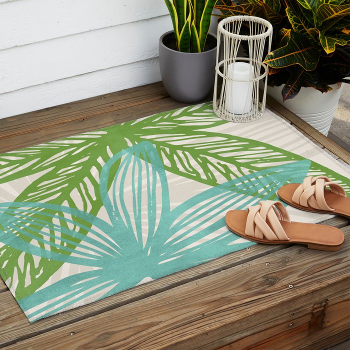 Abstract Coastal Flora Outdoor Rug Gallery Image 2