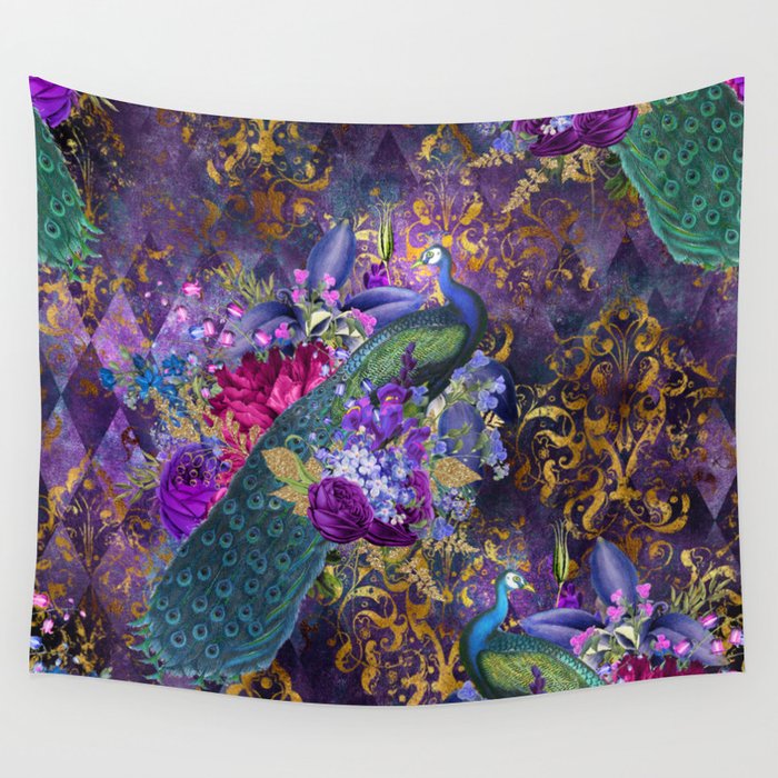 Feather Peacock 29 Wall Tapestry Gallery Image 4