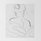 Woman-line art Throw Blanket Gallery Image 2