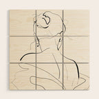 Woman-line art Wood Wall Art Gallery Image 1