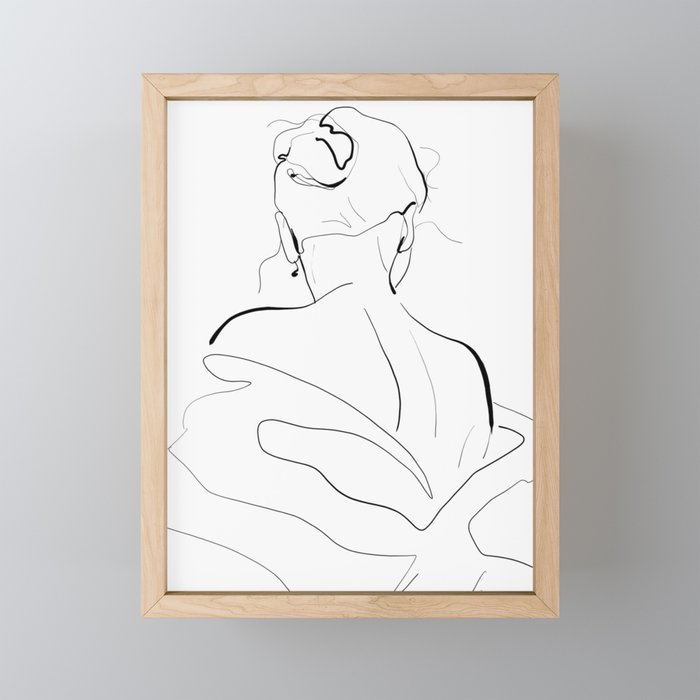 Woman-line art Mini Art Print Gallery Image 1