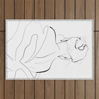 Woman-line art Outdoor Rug Gallery Image 1