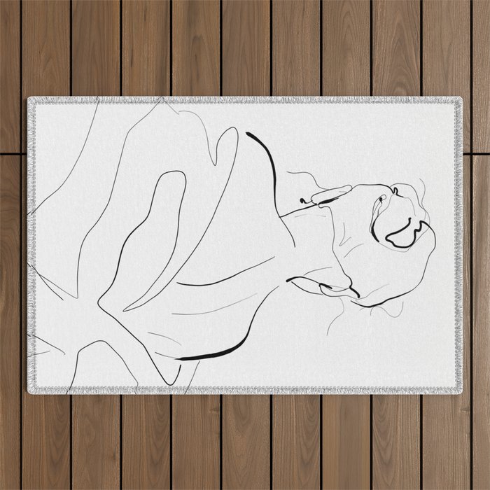 Woman-line art Outdoor Rug Gallery Image 1