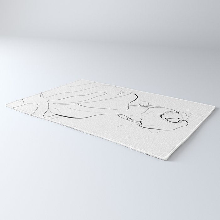 Woman-line art Rug Gallery Image 3