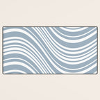 Wavy Stripes XXXVI - Natural Blue  Desk Mat Gallery Image 3