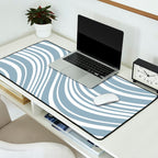 Wavy Stripes XXXVI - Natural Blue  Desk Mat Gallery Image 2