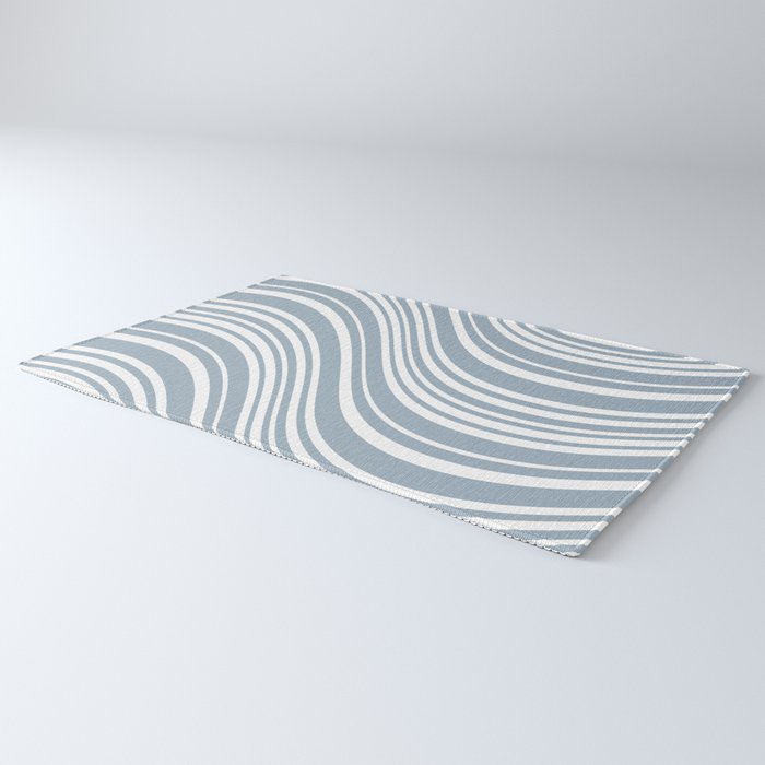 Wavy Stripes XXXVI - Natural Blue  Rug Gallery Image 3