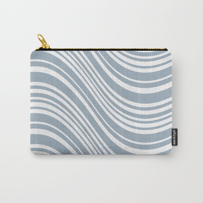 Wavy Stripes XXXVI - Natural Blue  Carry All Pouch Gallery Image 1