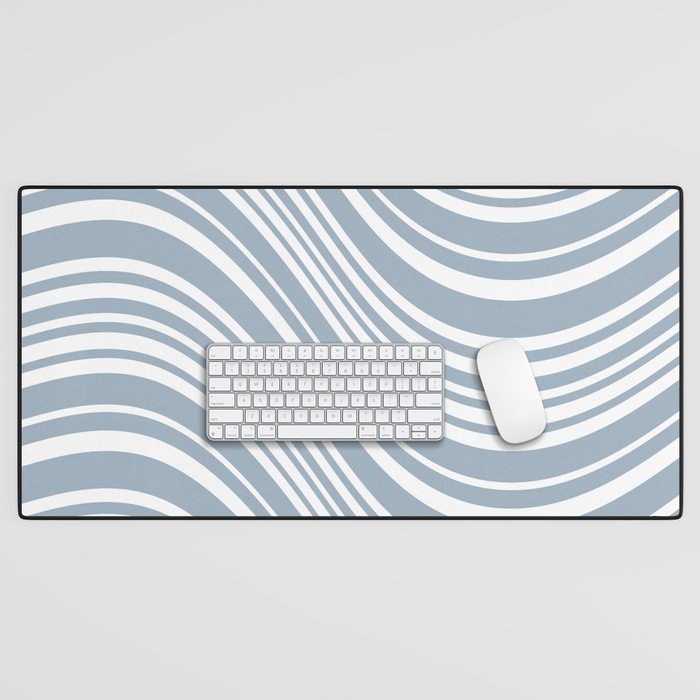 Wavy Stripes XXXVI - Natural Blue  Desk Mat Gallery Image 1