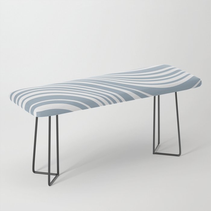 Wavy Stripes XXXVI - Natural Blue  Bench Gallery Image 1