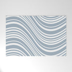 Wavy Stripes XXXVI - Natural Blue  Welcome Mat Gallery Image 1