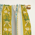 Vintage rose flower bouquet stripe art pattern Window Curtain Gallery Image 2