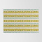 Vintage rose flower bouquet stripe art pattern Rug Gallery Image 2