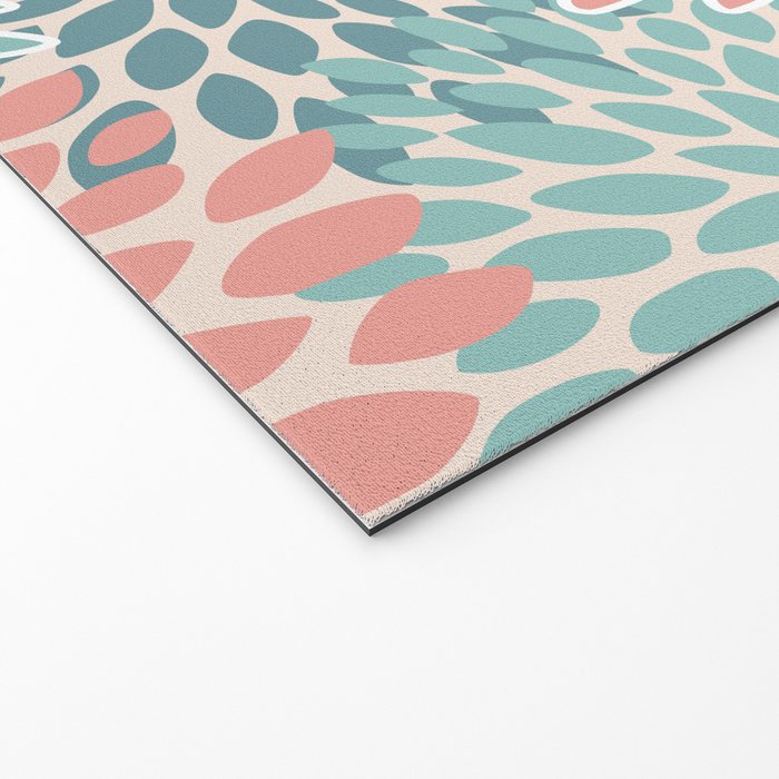 Modern Flowers Print, Coral, Pink and Teal Welcome Mat Gallery Image 2