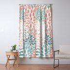Modern Flowers Print, Coral, Pink and Teal Window Curtain Gallery Image 5