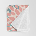 Modern Flowers Print, Coral, Pink and Teal Throw Blanket Gallery Image 3