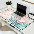 Modern Flowers Print, Coral, Pink and Teal Desk Mat Gallery Image 2