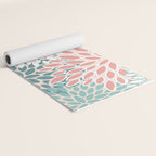 Modern Flowers Print, Coral, Pink and Teal Yoga Mat Gallery Image 2
