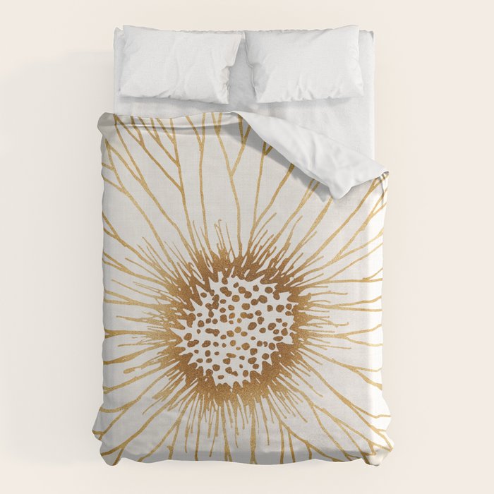 Gold Sunflower Drawing Duvet Cover Gallery Image 6
