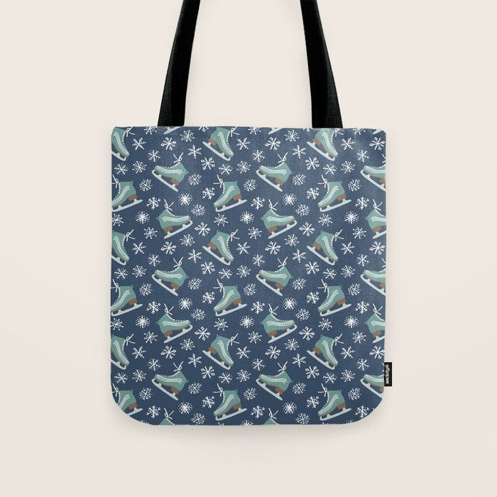 Snowy Ice Skates Tote Bag Gallery Image 1