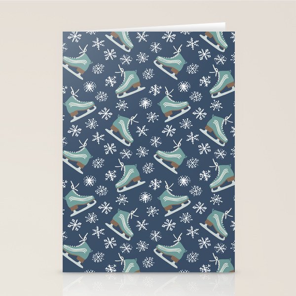 Snowy Ice Skates Stationery Card Gallery Image 2