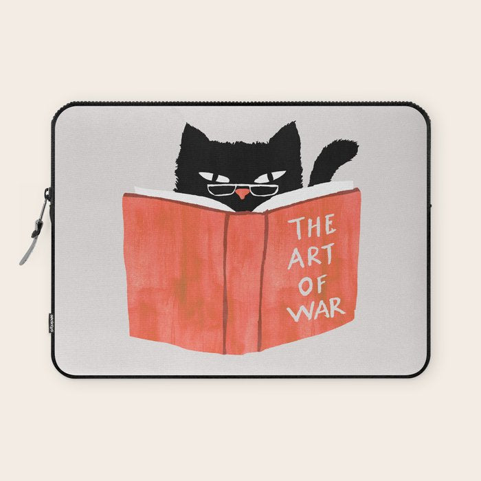 Cat reading book Laptop Sleeve Gallery Image 1