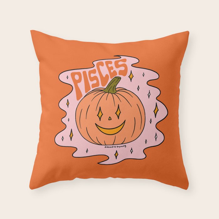 Pisces Jack O Lantern Throw Pillow Gallery Image 6
