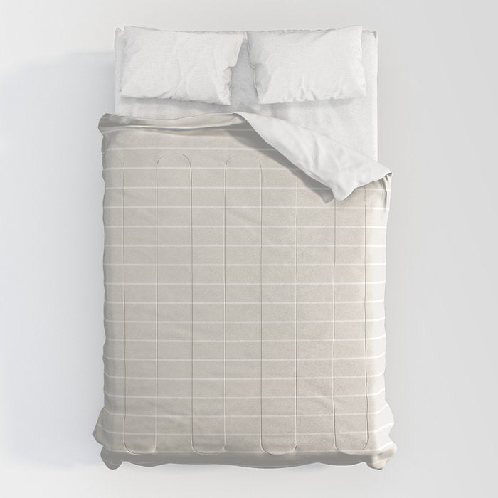Minimal Arch II Natural Off White Modern Geometric Lines Comforter Gallery Image 1