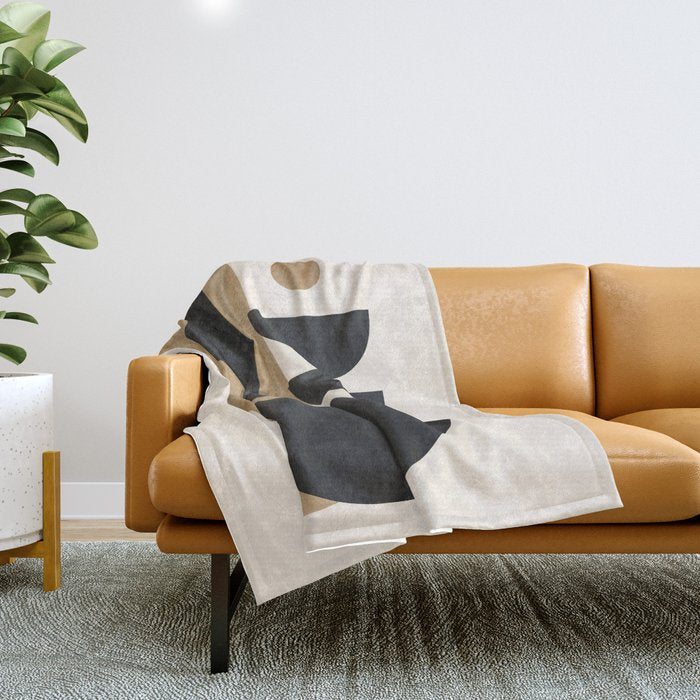 Modern Abstract Minimal Shapes 218 Throw Blanket Gallery Image 1