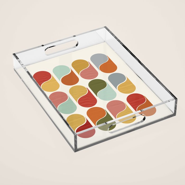 Colorful modern abstract Acrylic Tray Gallery Image 1