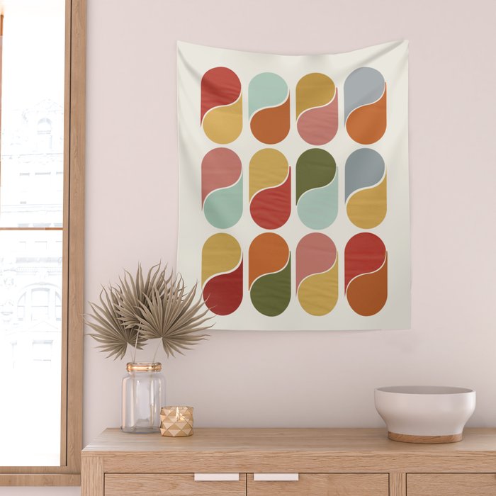 Colorful modern abstract Wall Tapestry Gallery Image 2