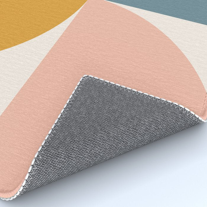 Bauhaus Mid Century Modern Geometric II Natural Pastel Rug Gallery Image 4