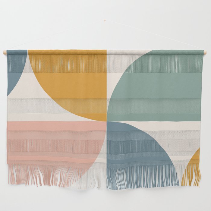 Bauhaus Mid Century Modern Geometric II Natural Pastel Wall Hanging Gallery Image 1