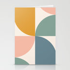 Bauhaus Mid Century Modern Geometric II Natural Pastel Stationery Card Gallery Image 2